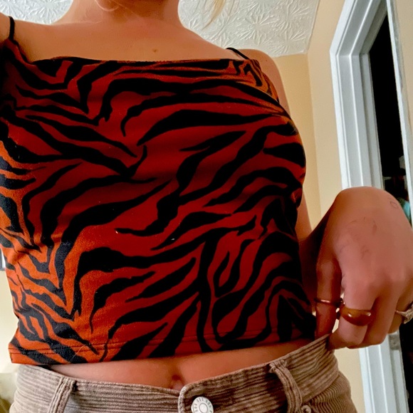 gaze Tops Zebra Print Tank Top Poshmark